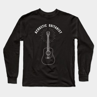 Acoustic Guitarist Acoustic Guitar Outline Long Sleeve T-Shirt